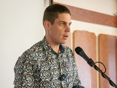 Thomas Paes, Gesch&auml;ftsf&uuml;hrer der Heinz von Bebber Heizungsbau GmbH & Co. KG in Straelen, w&auml;hrend der 16. Biogastagung in Verden.