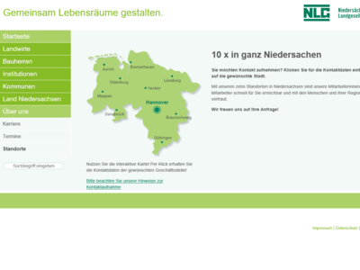 Screenshot Homepage NLG Osnabrück - © Andrea Meyer Screenshot Homepage NLG Osnabrück