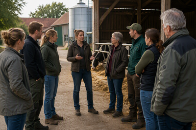 Beratung im landwirtschaftlichen Unternehmerkreis (LUK) - © KI-generiert mit MS Copilot Beratung im landwirtschaftlichen Unternehmerkreis (LUK)