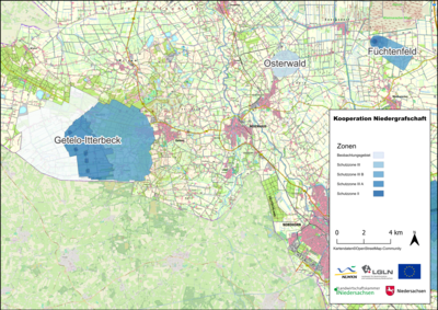 Karte Gewässerschutzkooperation Niedergrafschaft