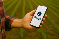 DeepL überwindet Sprachbarrieren - © KI-generiert mit MS Copilot, Urheber des Logos: DeepL DeepL überwindet Sprachbarrieren