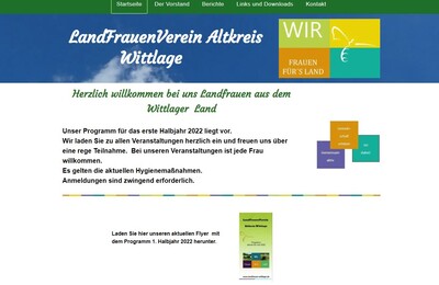 Screenshot Homepage Landfrauenverein Wittlage - © Andrea Meyer Screenshot Homepage Landfrauenverein Wittlage
