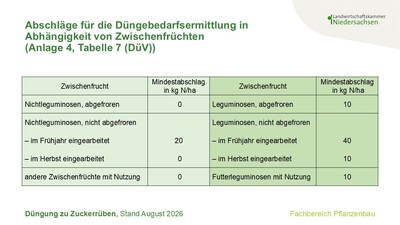 Abschläge für Zwischenfrüchte bei der Düngebedarfsermittlung - © Annette Hoffmann Abschläge für Zwischenfrüchte bei der Düngebedarfsermittlung