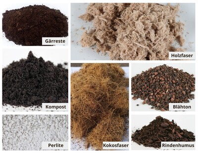 Collage Torfersatzstoffe
