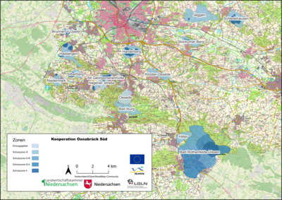 Karte Gewässerschutzkooperation Osnabrück Süd