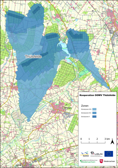 Karte Gewässerschutzkooperation OOWV Thülsfelde