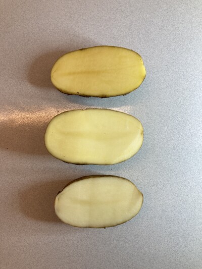 Fleischfarben von Kartoffelknollen