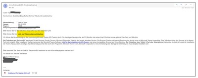 Einladung zu einer Teams-Veranstaltung mit Zugangsdaten - © Anne Dirking Einladung_Teams_Veranstaltung