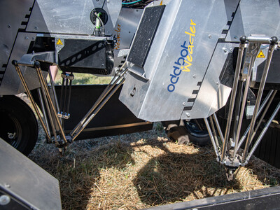 Autonomer Feldroboter Maverick von OddBot mit Greifsystemen zur Unkrautbeseitigung beim 5. Feldtag Gem&uuml;sebau am 13.08.2026 auf den Fl&auml;chen von Hof Krull in Burgdorf/Otze.