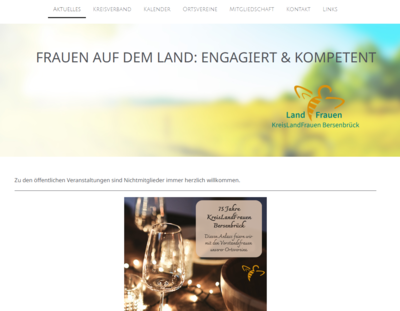 Screenshot Homepage KreisLandFrauen Bersenbr&uuml;ck