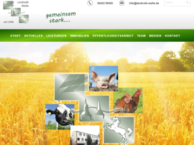 Screenshot Homepage Landvolk Melle - © Andrea Meyer Screenshot Homepage Landvolk Melle