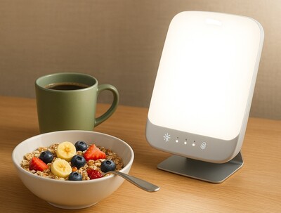 Die Lichtdusche beim Frühstück (KI-generiert, Copilot) - © Birgit Jürgens Die Lichtdusche beim Frühstück (KI-generiert, Copilot)