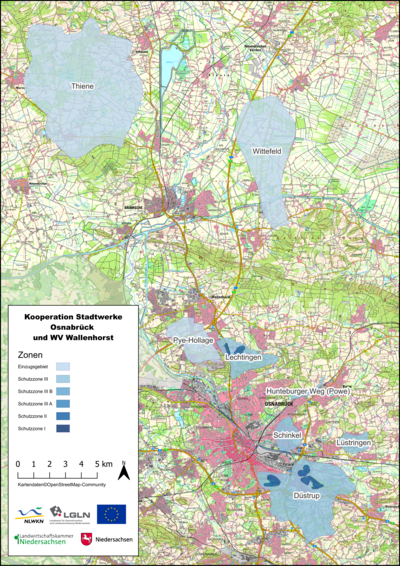 Karte Gewässerschutzkooperation Stadtwerke Osnabrück und WV Wallenhorst