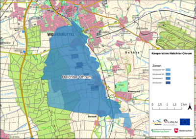 Karte Gewässerschutzkooperation Halchter-Ohrum