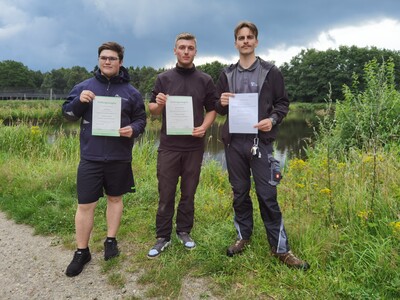 v.l.: Arne Kirchner (NI), John Finley Hoffmann (NI), Friedrich Diester (HB)