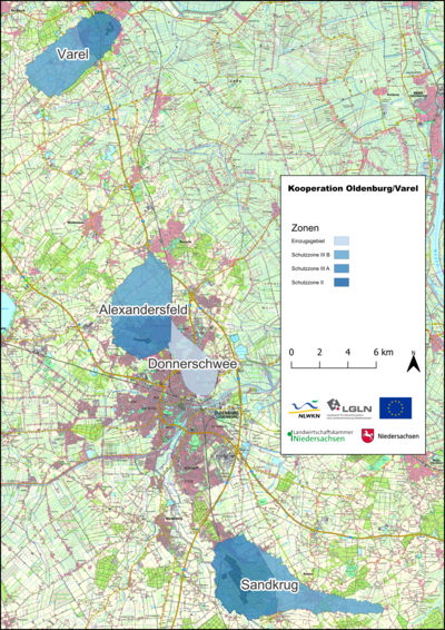 Karte Gewässerschutzkooperation Oldenburg/Varel