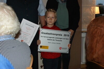 Verleihung des Staatsehrenpreises an Johann Gerdes, Bargstedt