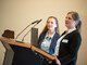 Jana Bolduan (l.) und Dr. Leena Karrasch bei der Abschlussveranstaltung Projekt MoWa (Moornutzung im Wandel) - © Christopher Hanraets Jana Bolduan (l.) und Dr. Leena Karrasch bei der Abschlussveranstaltung Projekt MoWa (Moornutzung im Wandel)