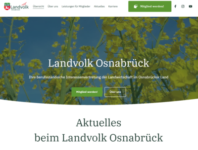 Screenshot Homepage Landvolk Osnabrück - © Andrea Meyer Screenshot Homepage Landvolk Osnabrück