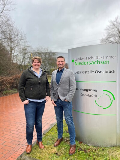 Die Berater f&uuml;r Tierproduktion der Bezirksstelle Osnabr&uuml;ck: Franziska Heile (links) und Gerd Hermeling