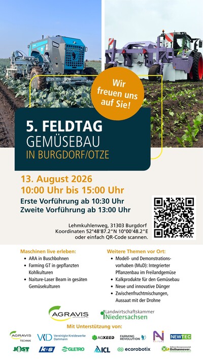Flyer f&uuml;r den 5. Feldtag Gem&uuml;sebau in Burgdorf/Otze