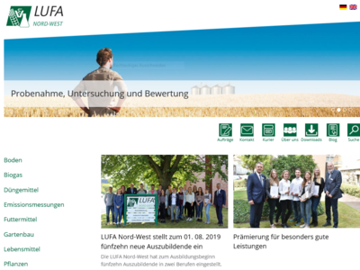 Screenshot Homepage LUFA Nord-West