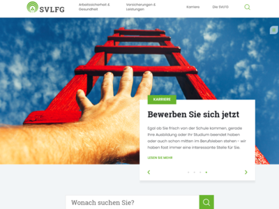 Screenshot Homepage SVLFG - © Andrea Meyer Screenshot Homepage SVLFG