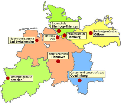 Karte der Partner der Norddeutschen Kooperation