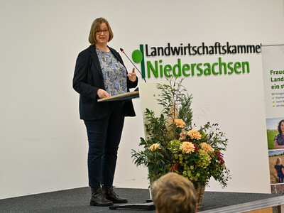 Frauke Patzke, Staatssekret&auml;rin im nieders&auml;chsischen Agrarministerium, auf der Fachtagung 'Frauen in der Landwirtschaft - Mut tut gut!'