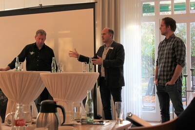 Podiumsdiskussion Kälbervermarktung - Paul Berghuis (Berghuis Kälberhandel), Detlef Lohse (MASTERRIND), Daniel Langer (OHG)