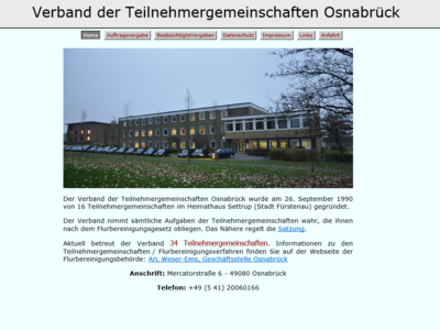 Screenshot Homepage VTG Osnabrück - © Andrea Meyer Screenshot Homepage VTG Osnabrück