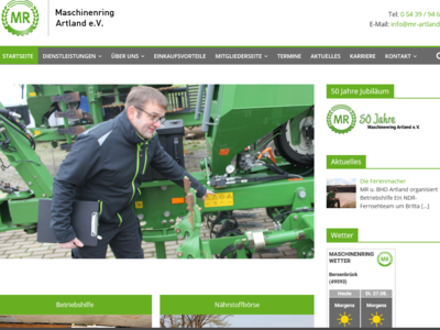 Screenshot Homepage Maschinenring Artland - © Andrea Meyer Screenshot Homepage Maschinenring Artland