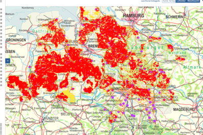 Rote Gebiete im LEA Portal