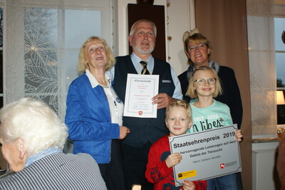 Verleihung des Staatsehrenpreises an Johann Gerdes, Bargstedt