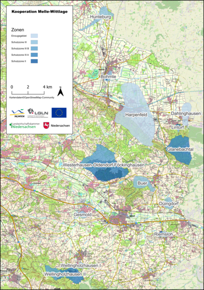 Karte Gewässerschutzkooperation Melle-Wittlage