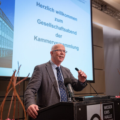 Kammerpr&auml;sident Gerhard Schwetje beim Gesellschaftsabend der Landwirtschaftskammer Niedersachsen am 19.11.2025 in Oldenburg.